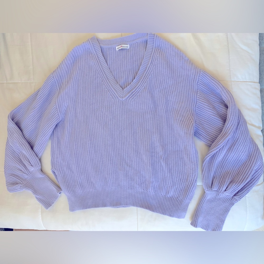 Purple sweater with bell sleeves